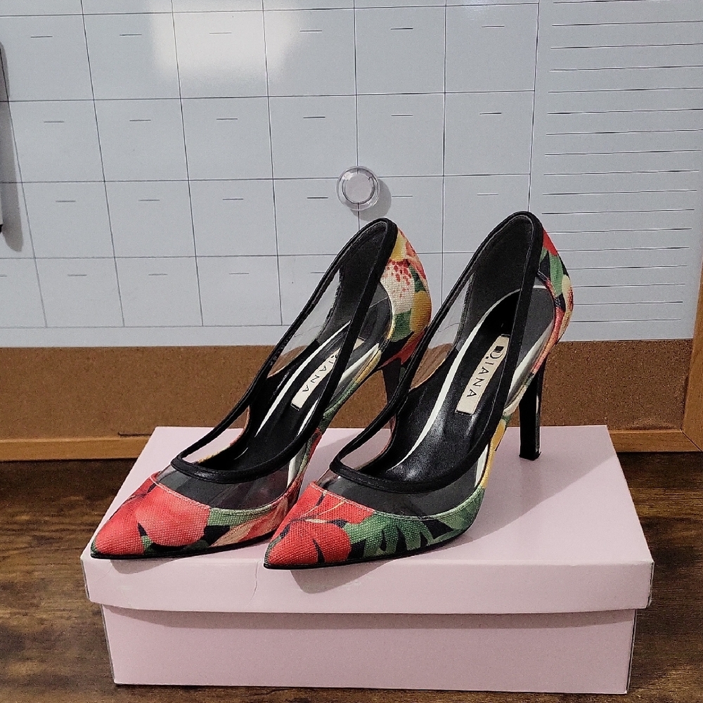 D.IANA Floral Pointed Toe Pumps | Made in Japan | Women’s US 5 (JP 22) | Heels